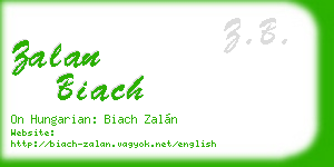 zalan biach business card